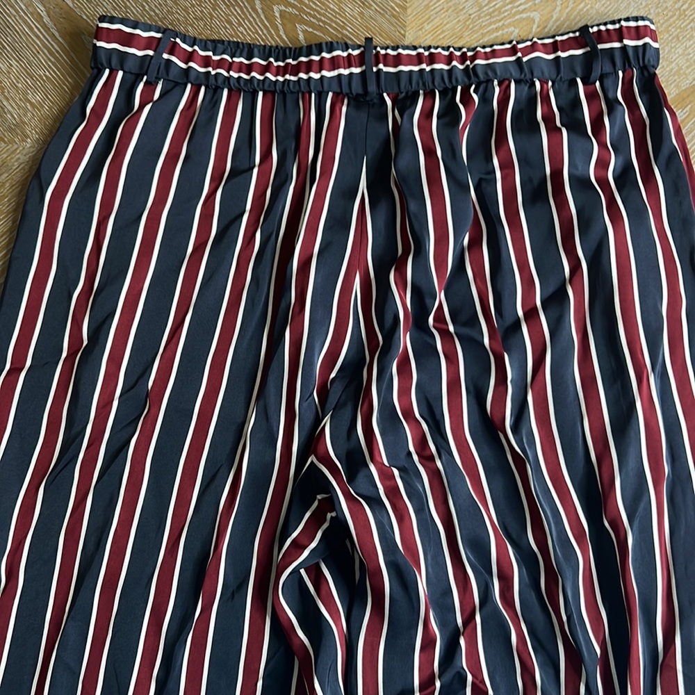 FRAME Easy Striped Charmeuse Wide-Leg Viscose Pant L - Picture 8 of 10